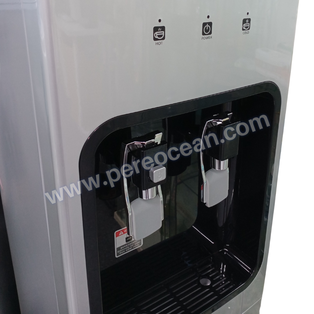 Closeup View of Hot Water Child Safety Lock of Pere Ocean Black Diamond Hot and Cold Bottom Load Floor Standing Bottled Water Dispenser Singapore